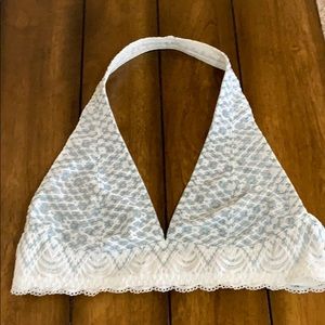 Free People Blue and White Lace Bralette